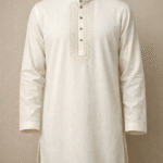Elegant Off-White Embroidered Kurta