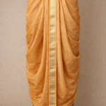 Golden Orange Dhoti with Elegant Detail